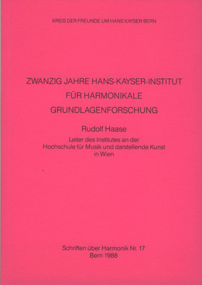 20 Jahre Hans-Kayser-Institut f. harmonikale Grundlagenforschung