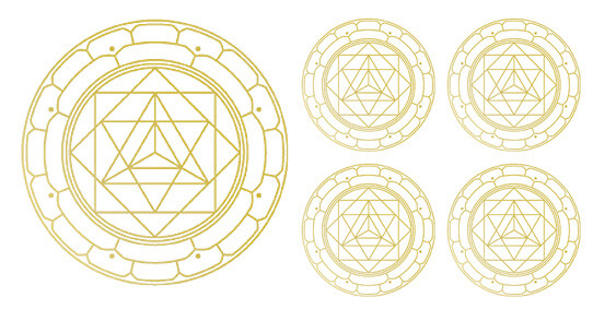 Aufkleber-Set Merkaba, gold