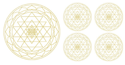 Aufkleber-Set Sri Yantra, gold