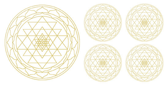 Aufkleber-Set Sri Yantra, gold