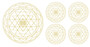 Aufkleber-Set Sri Yantra, gold