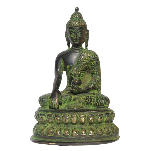 Ayurveda Buddha sitz.,Messing