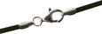 Hals-Kette Kautschukband schwarz 50 cm, Verschluss 925er Silber