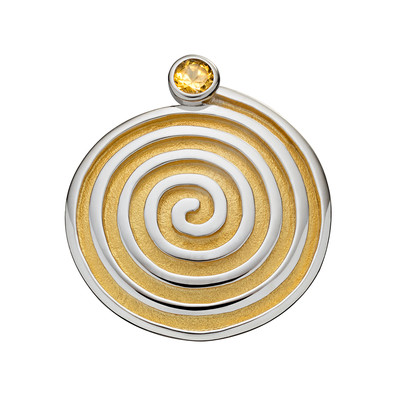 Spirale - Anhänger - teilvergoldet, mit Citrin